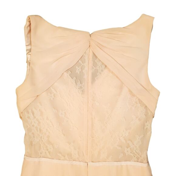 EUC Monique Lhuillier Luna Maxi Dress with Lace in Blush Sz 8 - Picture 5 of 10